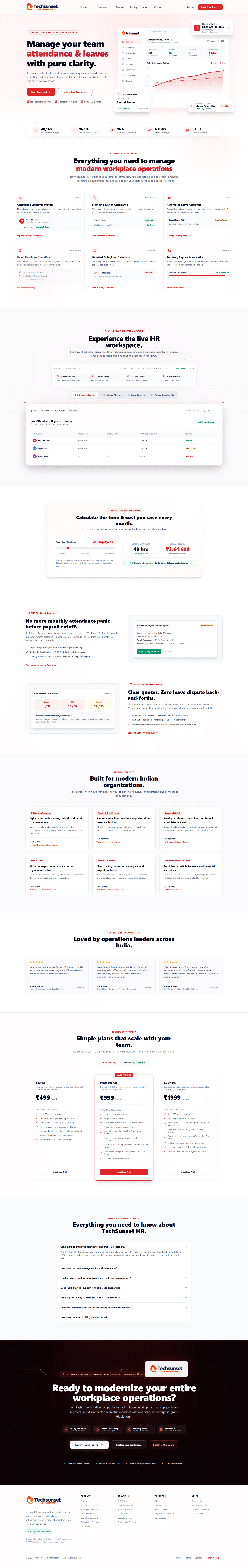 HRMS website preview
